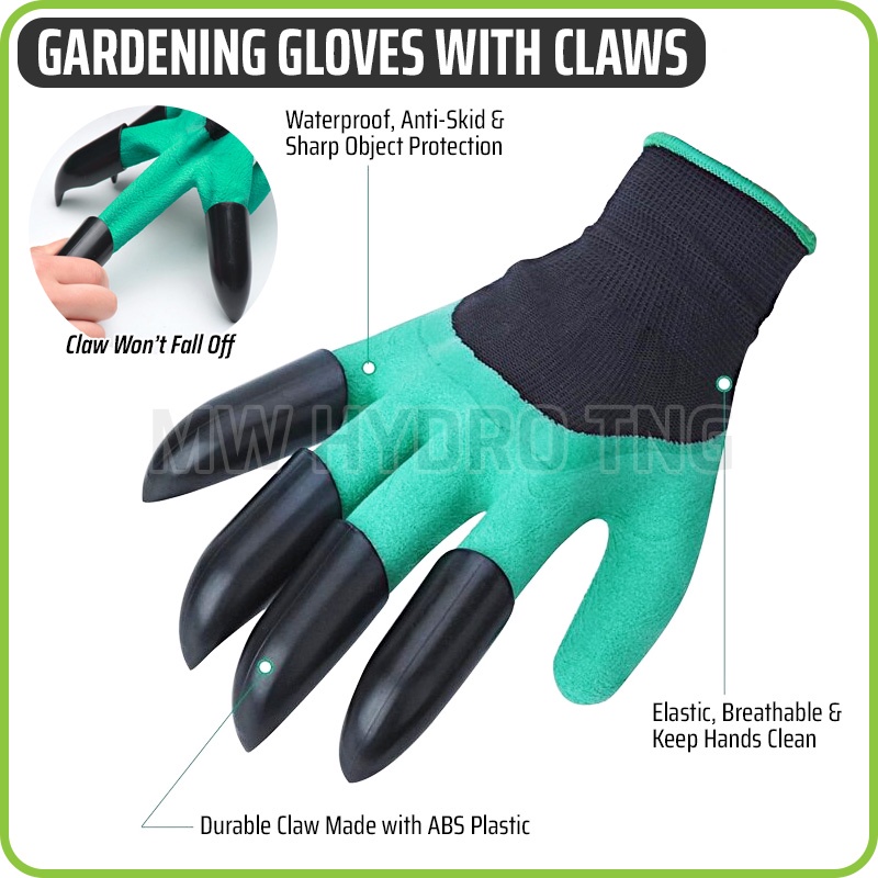 Gardening Gloves with Claws / 1 Pasang Sarung Tangan Cakar Berkebun