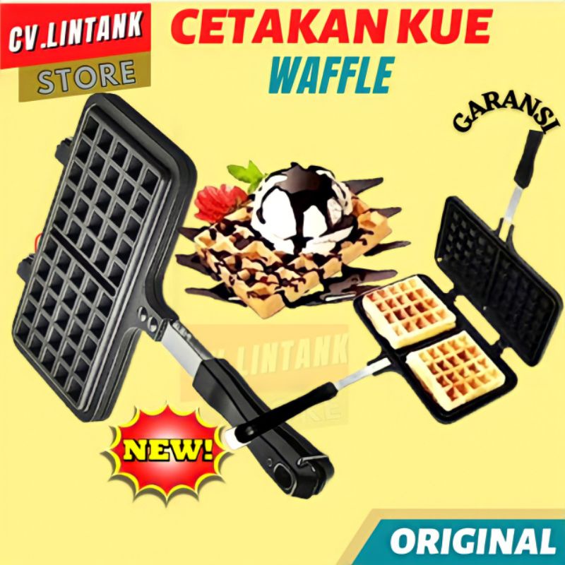 Cetakan Kue Wafel Waffle Maker Manual Wafel Tanpa Listrik Croffle Double Crofel Crepe Alumunium Alat