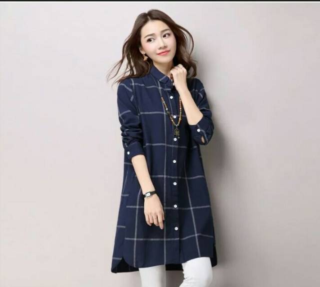 Gl snow square kuernavy kuerhtm LK Kotak KEMEJA WANITA MURAH KEMEJA FASHION KEKINIAN KEMEJA CASUAL