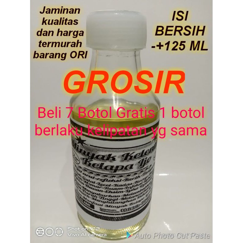 

minyak Kelentik kelapa ijo 125ml/minyak kelapa/coconut oil/minyak masakan/minyak kerecek