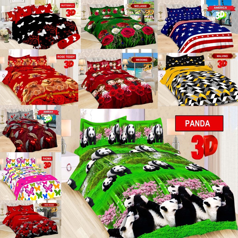 (BISA COD)SPREI BONITA 3D UKURAN 180 x 200 NO.1 KING ANTI LUNTUR SEMUA MOTIF SEPREI SEPRAI KARAKTER