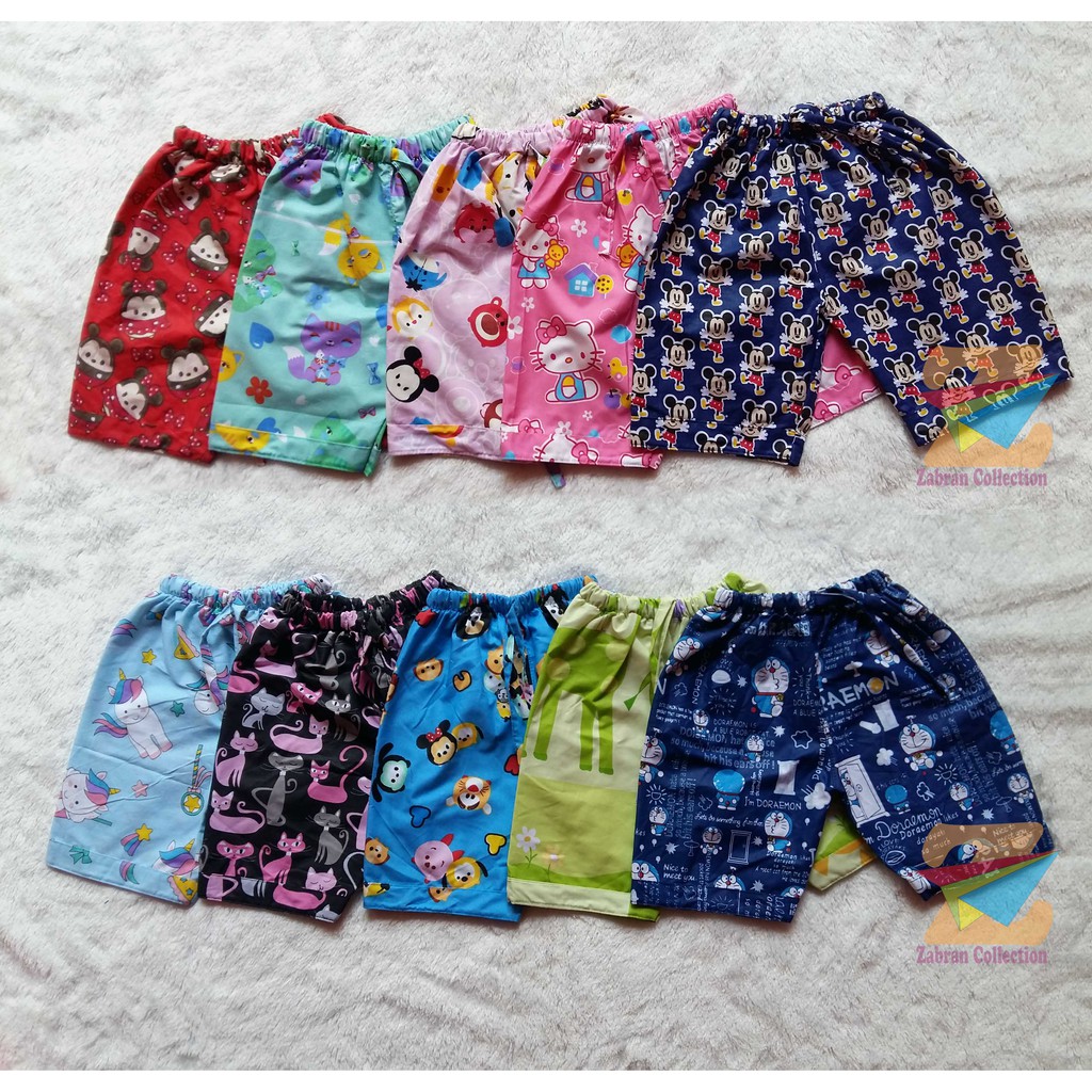 ISI 6 Celana Pendek Anak /Celana Catra Stick Balik 1 Sampai 5 Tahun/COD