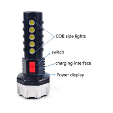 Senter Lampu Emergency 17 LED + COB 4 Mode Ultra Bright Flashlight Portable 1200MAH btrai lithium SENTER DARURAT SENTER TANGAN TERBARU MURAH BERKUALITAS (COD)