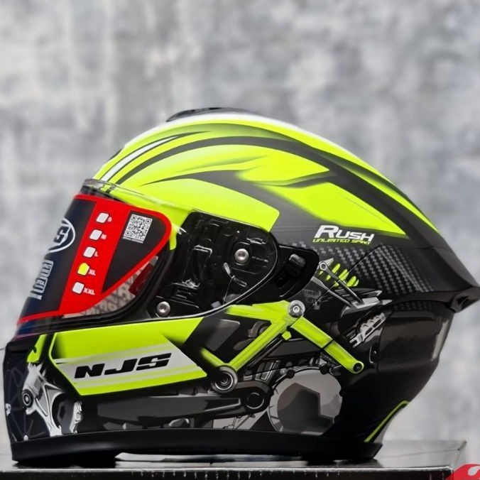 helm njs zx1 motif rush warna black yellow