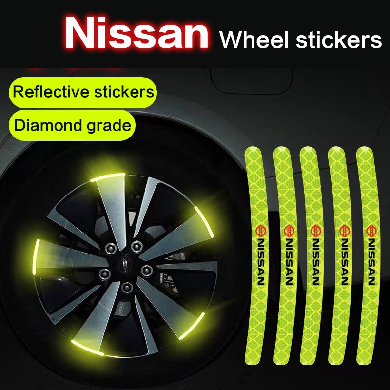 20Pcs Nissan stiker peringatan stiker reflektif roda mobil untuk Terra Navara Almera Patrol royale X-Trail Sylphy JUKE Leaf