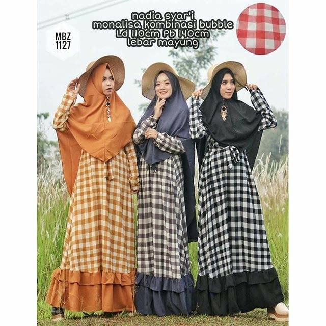 NADIA SYARI Maxi Monalisa, Busui Sleting, Khimar Ceruty 2 Layer, Fit To XXL