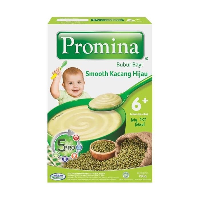 PROMINA 6+ SMOOTH KACANG HIJAU 120GR / BUBUR BAYI