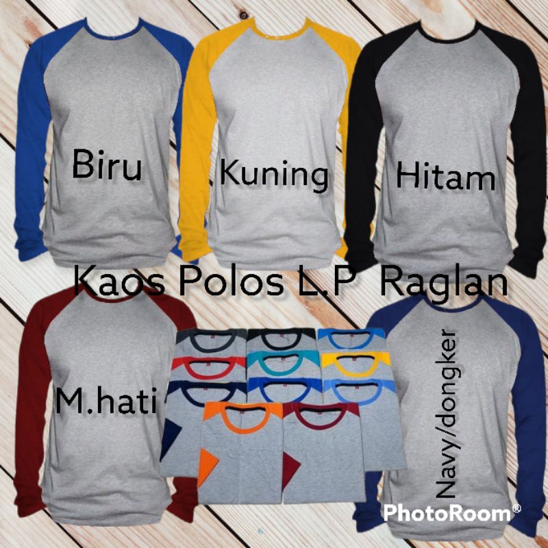 ( BISA COD ) KAOS POLOS LENGAN PANJANG #KAOS POLOS KOMBINASI #KAOS PRIA DAN WANITA