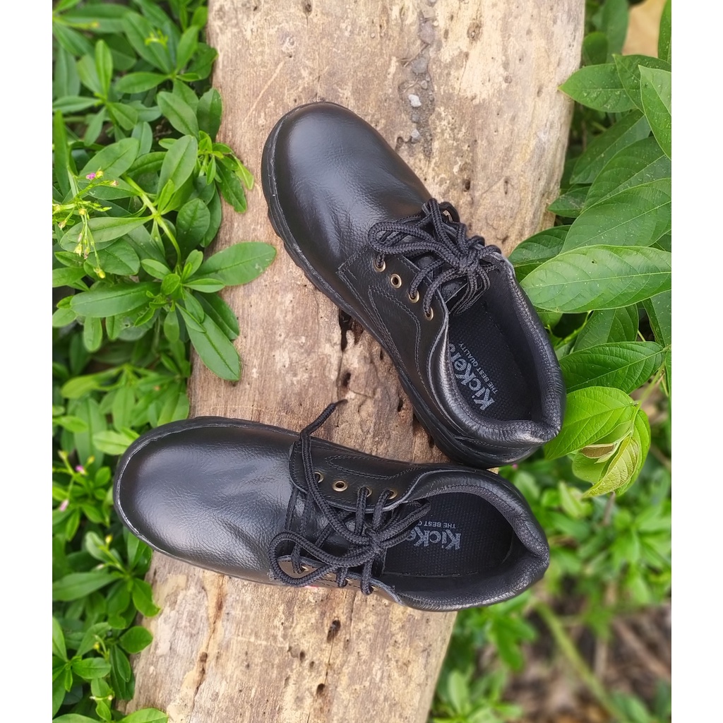 Sepatu Boot Safety Pria Sepergelangan Kaki Kulit Sapi Asli 100%