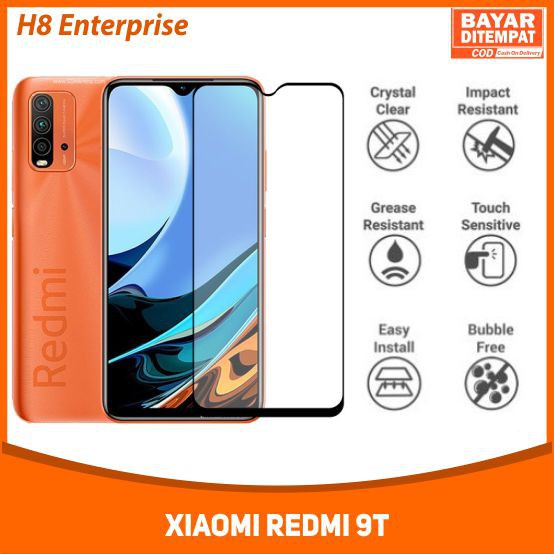 Tempered Glass Full for Xiaomi Redmi 9T Tempered Glass 9D Full Layar