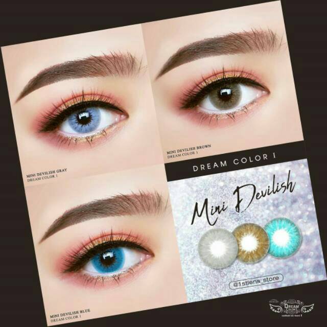 Softlens Mini Devilish Normal Minus dia 14mm by Dreamcolor 1 / mini look series grey brown