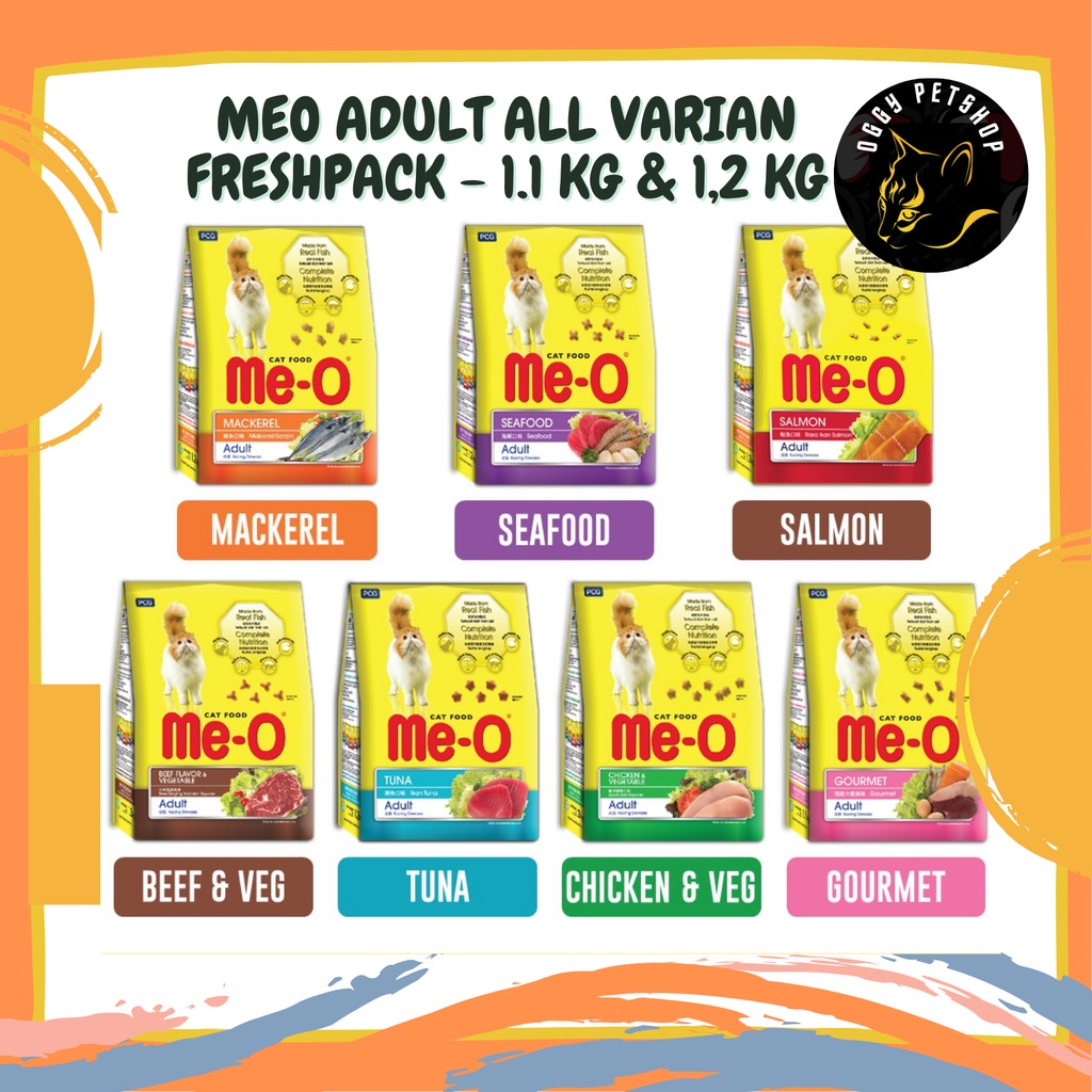 ME-O ADULT ALL VARIANT Makanan Kucing Semua Rasa MEO FRESHPACK 1.2 Kg &amp; 1.1 Kg