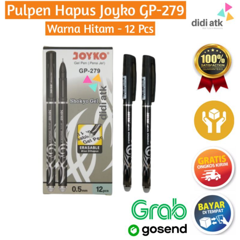 

Pulpen Hapus Joyko GP-279 1 Box Isi 12 Pcs Shokyo Gel Pen / Pena Jel Hitam