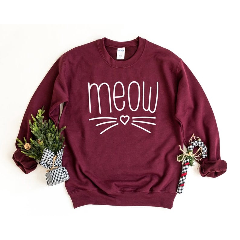 EMEOW WHISKERS Sweater Crewneck || MEOW WHISKERS Basic Sweater Sz M - XL ( Pria &amp; Wanita )