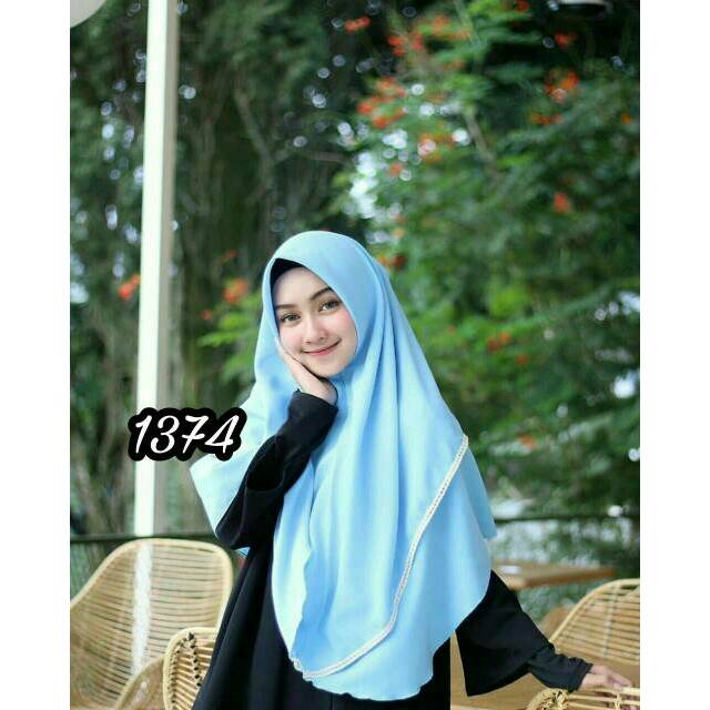 Segiempat instan renda diamond instan khimar nadia
