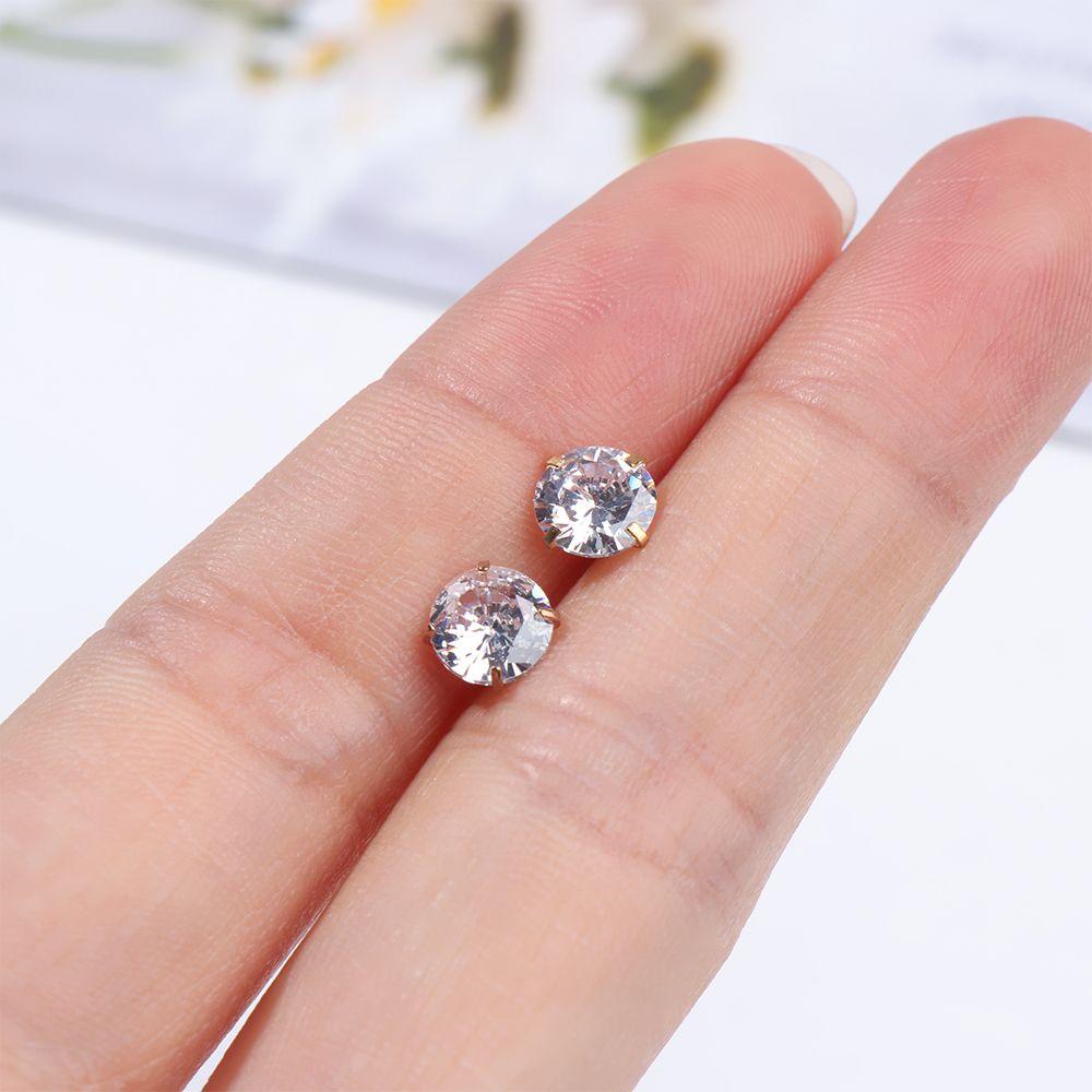 LILY 2~6mm New Fashion Stud Earrings Birthday Gifts Cubic Zirconia Cartilage Piercing Jewelry 2-6mm Round Stainless Steel Tiny Hypoallergenic Anniversary Diamond for Women Men/Multicolor