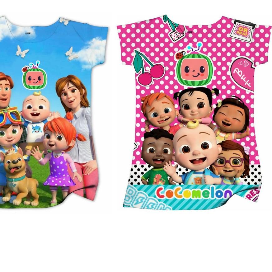 ♖ Dress Anak Perempuan Karakter COCOMELON / Baju Anak Perempuan COCOMELON ✮
