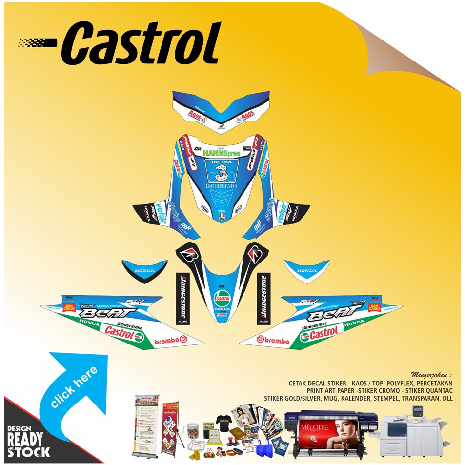 DECAL STICKER HONDA BEAT KARBU CASTROL