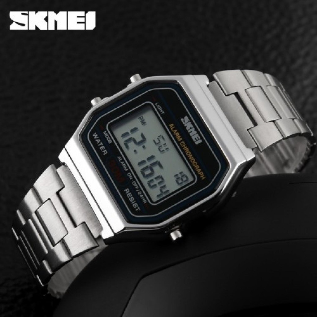 SKMEI Jam Tangan Digital Pria JT 45 Jam Tangan Cowok Stainless Steel Waterproof Stylish Berkualitas