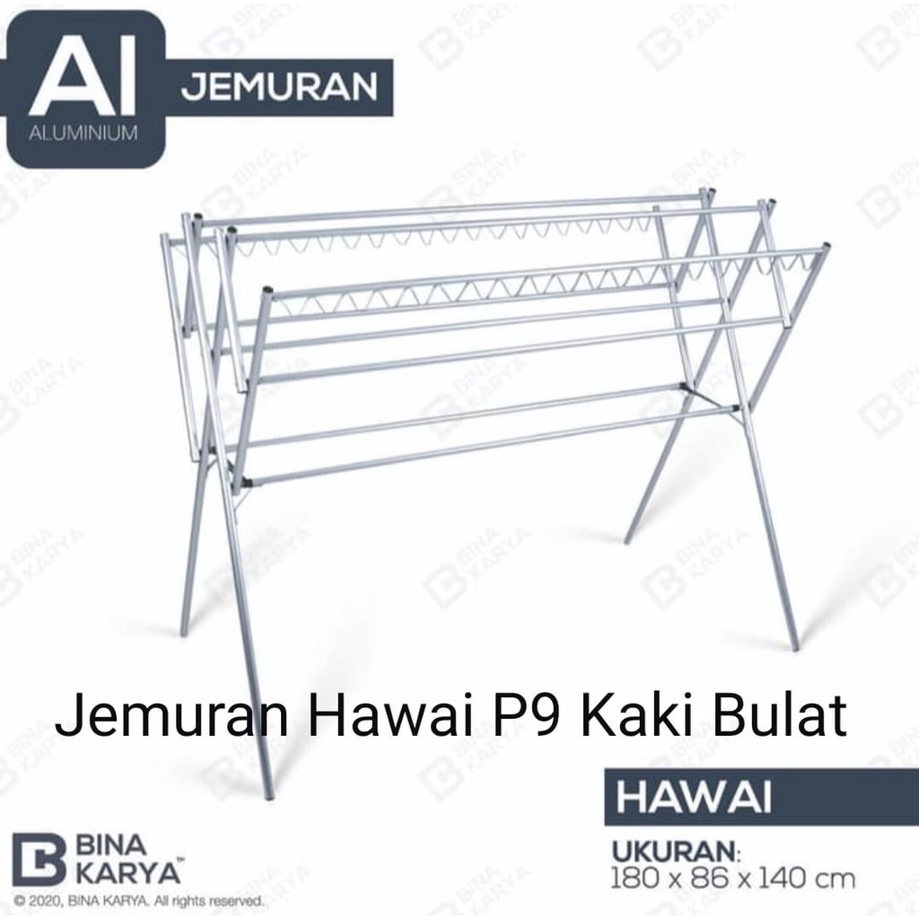 JEMURAN HAWAI-KAKI BULAT FULL ALUMUNIUM