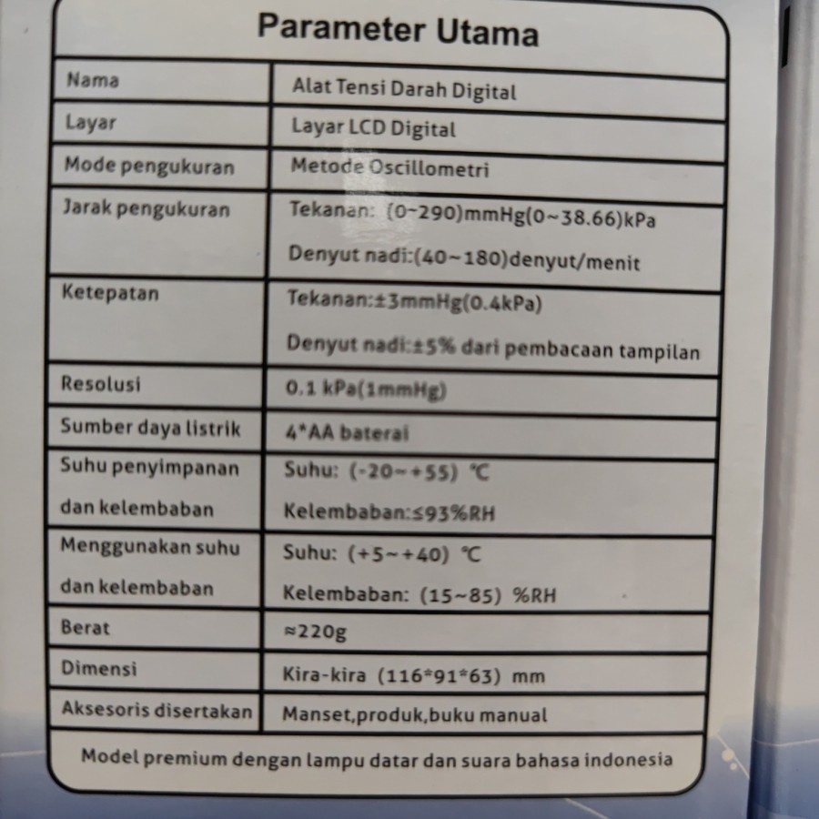 Tensi Darah Digital / Tensimeter Lengan Sammora Fitur Suara SM 569