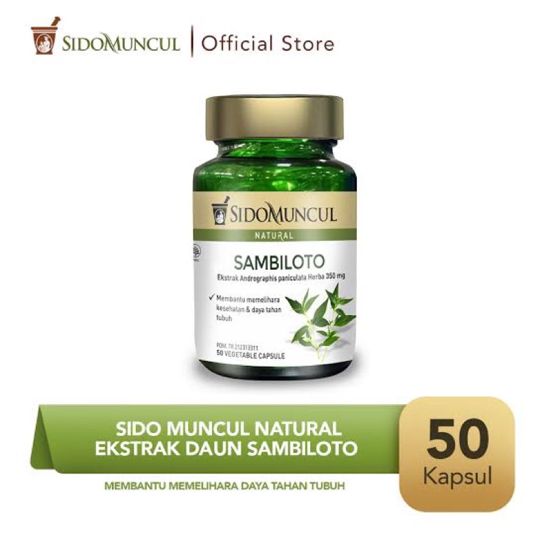 SIDOMUNCUL NATURAL ESTRAK DAUN SAMBILOTO 50 KAPSUL