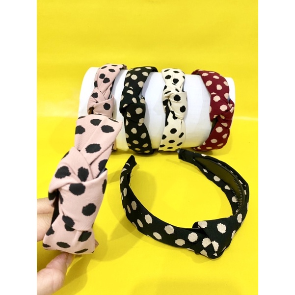 PAKET 2 PCS BANDO POLKADOT / BANDO KOREA POLKADOT / BANDO KOREA POLOS / BANDO PITA / BANDANA KOREA / BANDANA POLKADOT PITA / BANDANA POLOS PITA