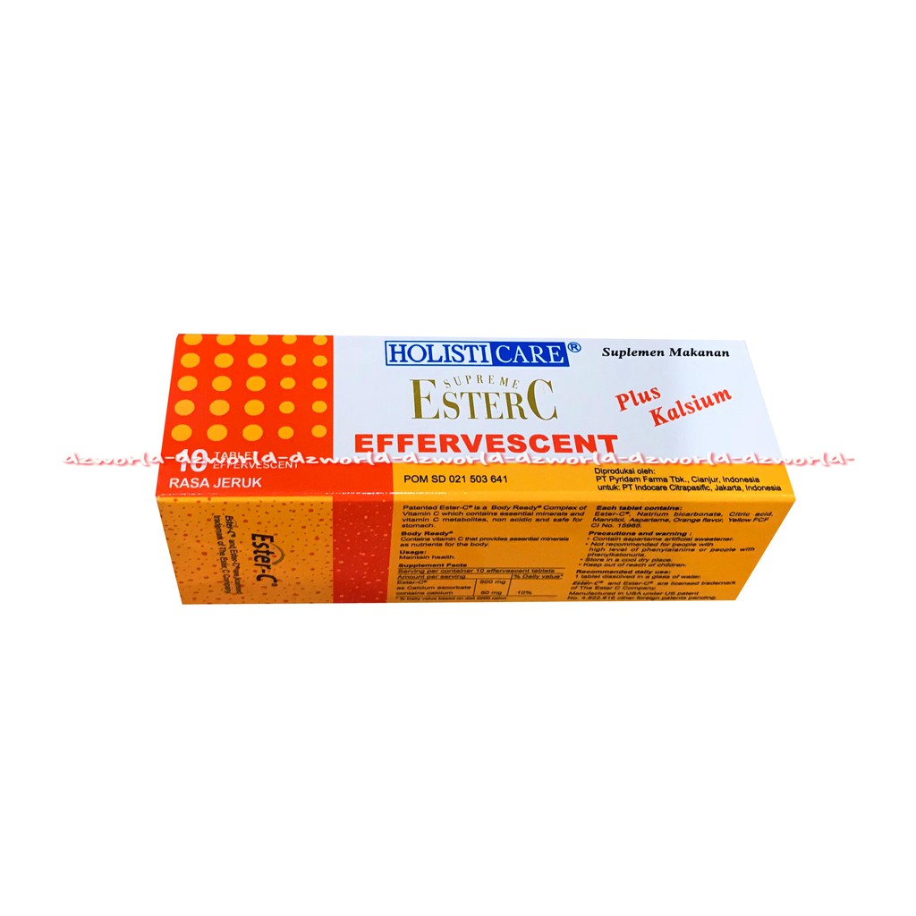 Holisticare Ester C Effervescent Plus Kalsium 10Tablet Rasa Jeruk meningkatkan daya tahan tubuh