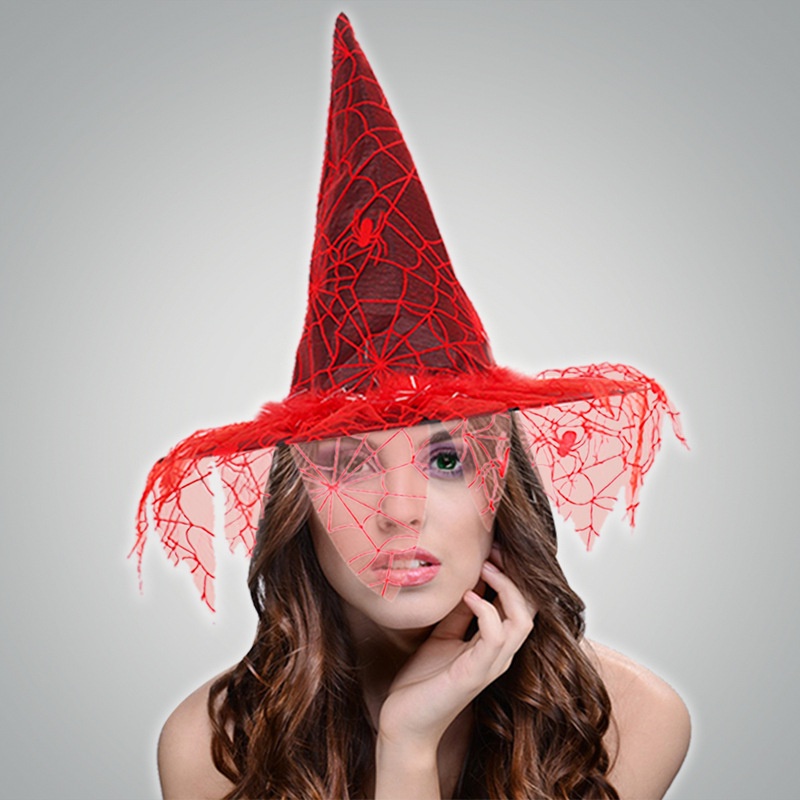 Topi Penyihir Bahan mesh Untuk Halloween