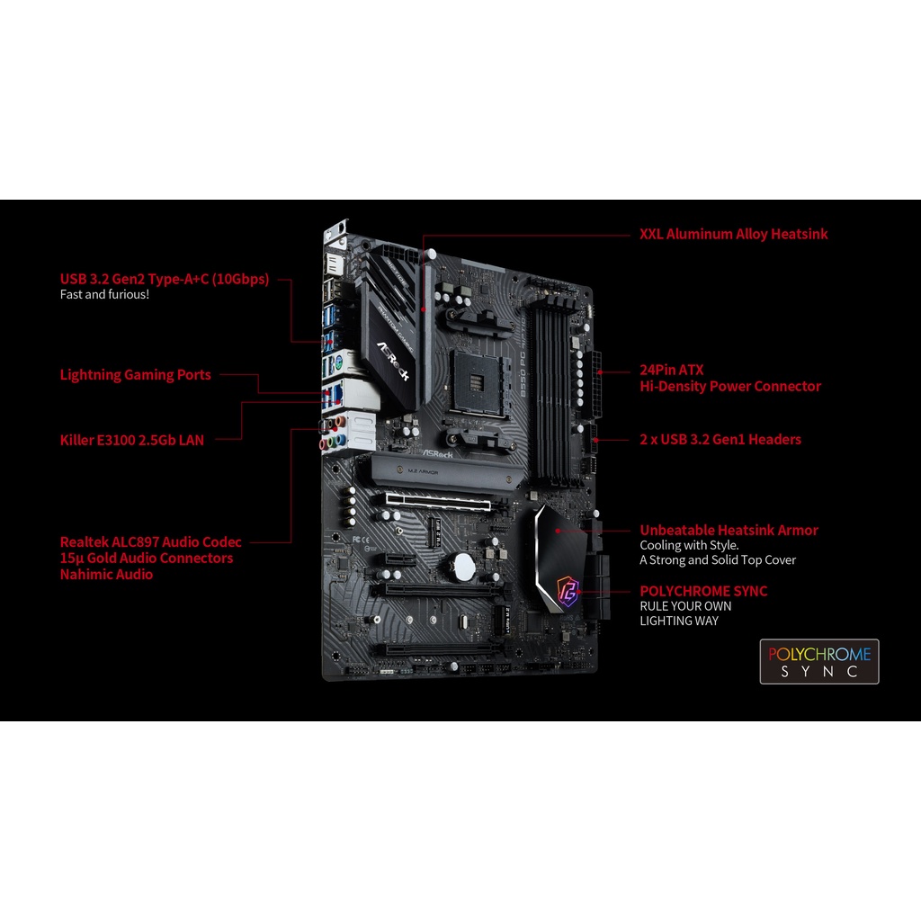 Motherboard Asrock B550 PG Riptide AMD Socket AM4 Ryzen Series TOP GAN