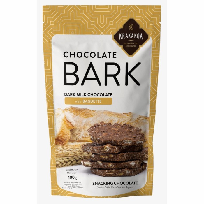 

krakakoa beau dark milk chocolate bark baguette 100g snack cokelat vitashop888