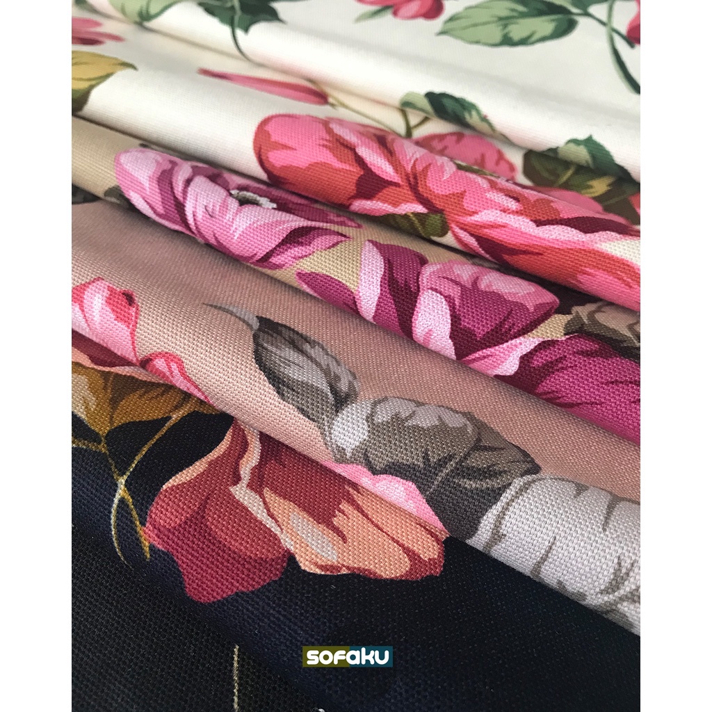 PCK : Regency Kain Floral - Sarung Sofa - Bahan Jok Kursi Shabby Furniture