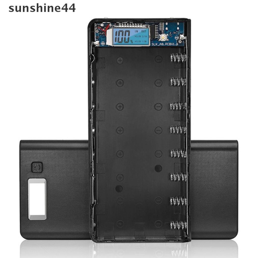 Sunshine Casing Power Bank 8x18650 Diy Dengan Port Usb Ganda