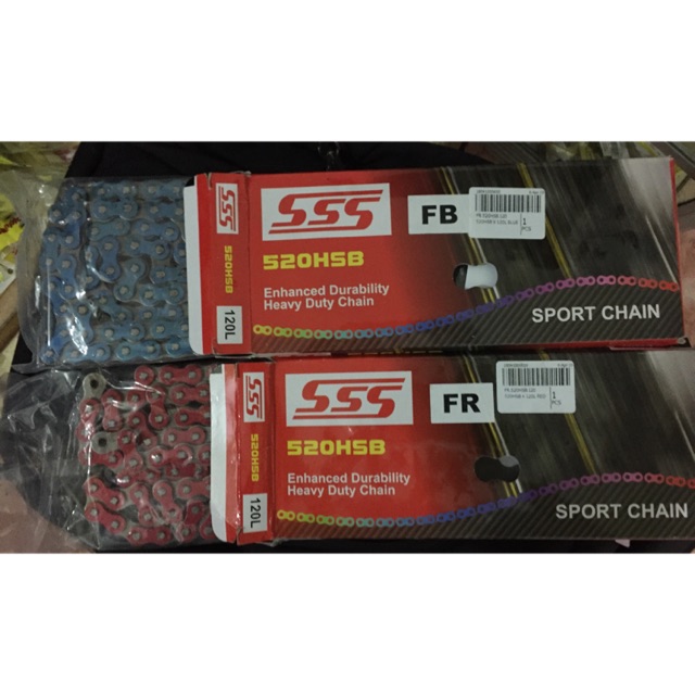 Jual Rantai Chain SSS 520 HSB 110L 120L WARNA MERAH BIRU HIJAU MOTOR ...