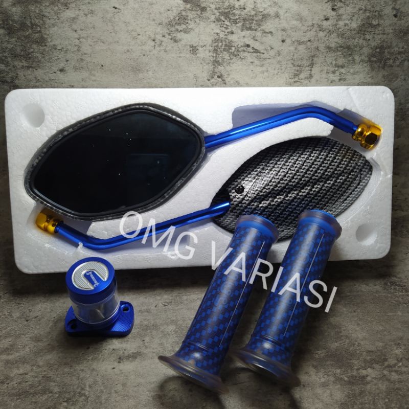 PAKET SPION BEAT TWOTONE - GRIP KARBON PELANGI DAN HANDLE BEAT TWOTONE FREE JALU AS RODA DEPAN 2TONE-3