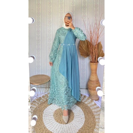 NEW MODEL GAMIS CAMILLA // BAHAN TILLE BORDIR MUTIARA MIX CERUTY BABYDOLL // By Kemoda