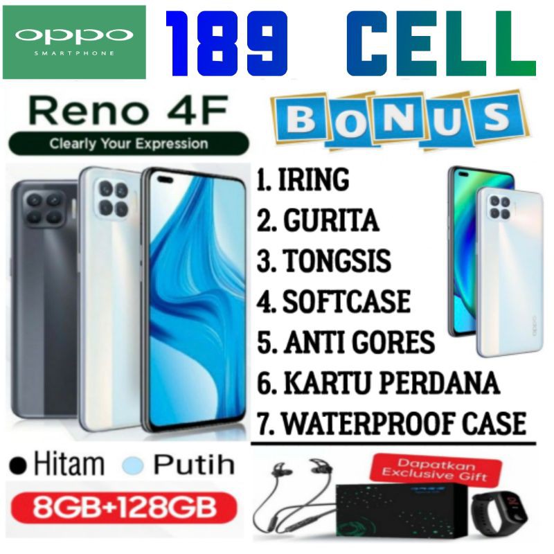 OPPO RENO 4F RAM 8/128 GB GARANSI RESMI OPPO INDONESIA