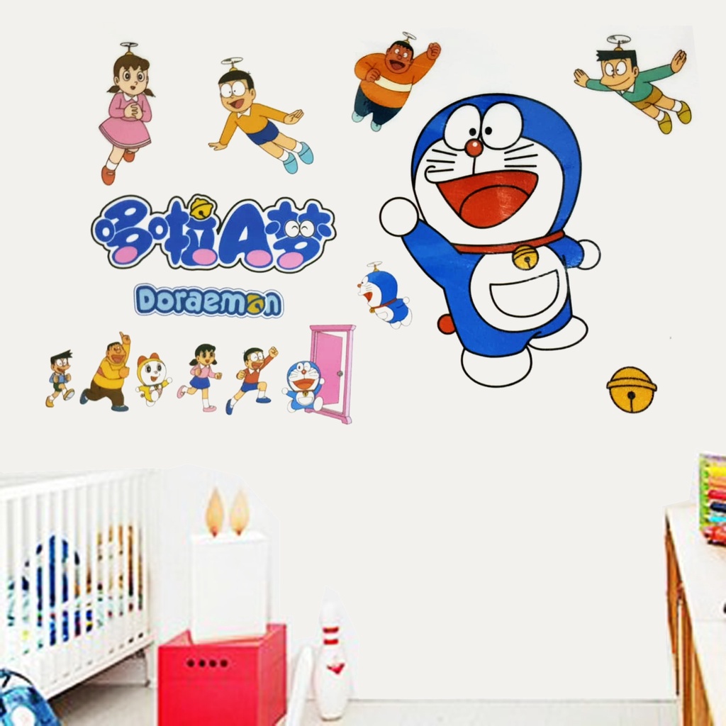 AURA - Wall Sticker Dinding Kamar - Stiker Dinding - Dekorasi Dinding Sticker Doraemon Dan Pintu Kem
