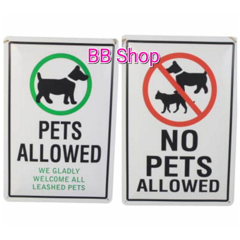 

KRISBOW STIKER NO PETS ALLOWED / PET ALLOWED SIGN LABEL 30X20 CM