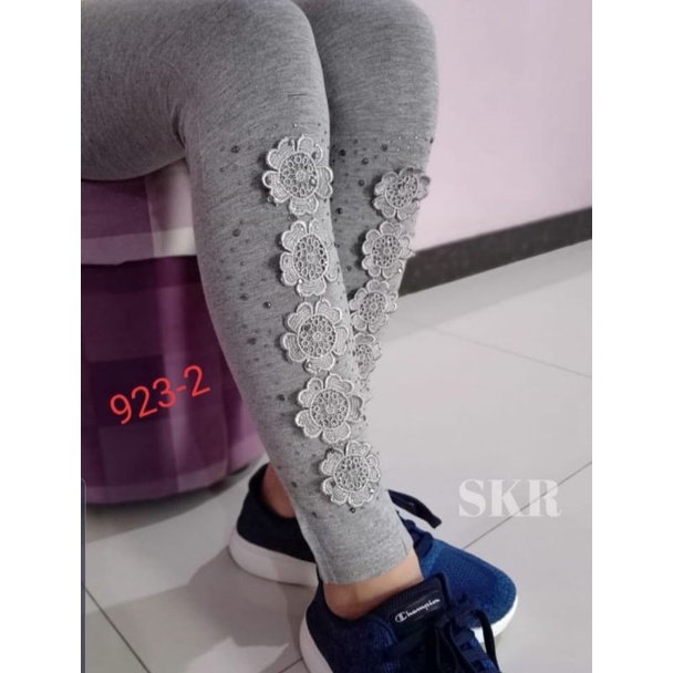 NEW LEGGING RENDA 923-2 ABU MUDA IMPORT / LEGGING IMPORT MURAH / LEGGING MURAH