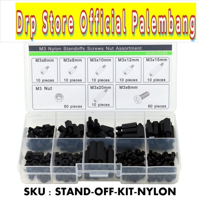 Set Stand-off Spacer Kit Nylon M3 180 PCS - M3