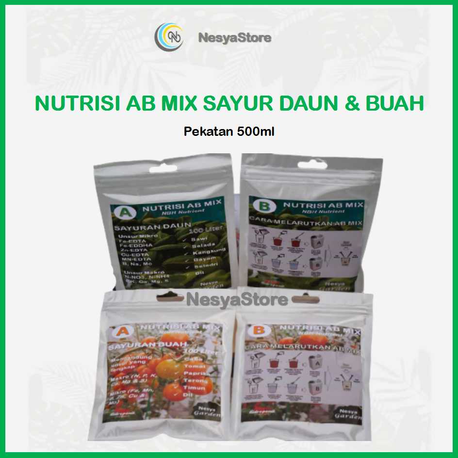 Nutrisi Abmix AB Mix Sayur Daun Padat Hidroponik 500 Ml - Abmix Daun NBH Nutrient