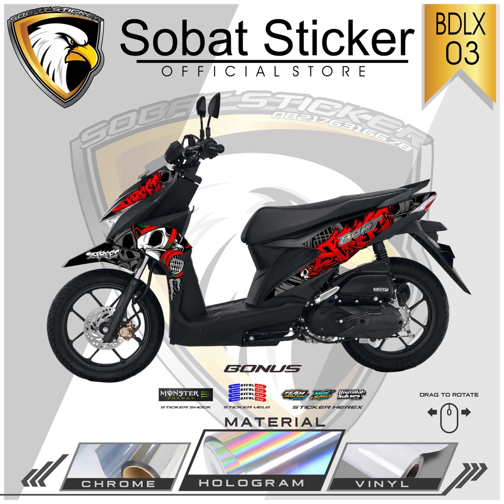 STRIPING BEAT DELUXE 2021-2022 - STRIPING HOLOGRAM HONDA BEAT DELUXE 2021-2022 TENGKORAK