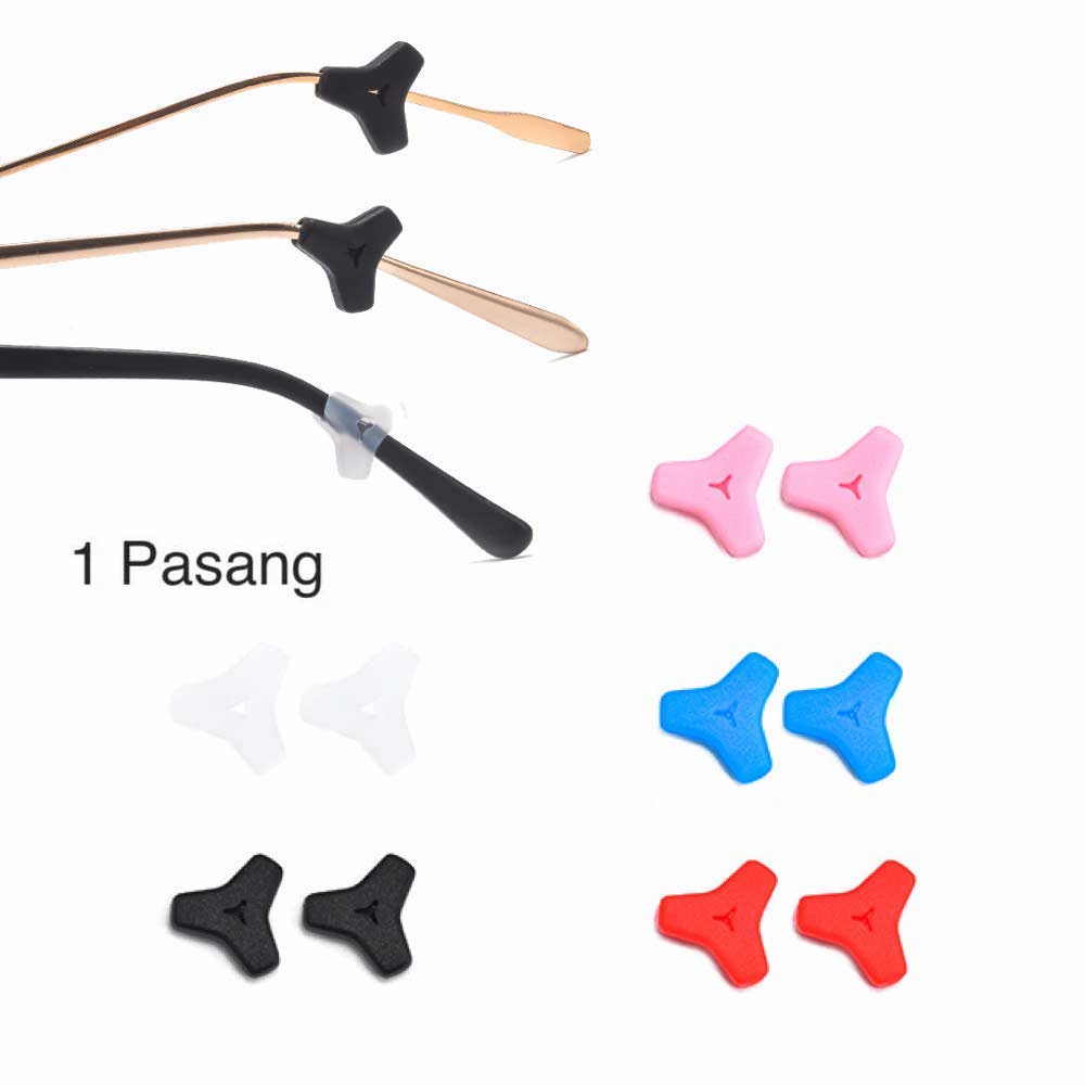 1 Pasang Pengait Kacamata Silikon - Anti Slip - Earhook Silicone - Penahan Hijab Style - KP8070 Group