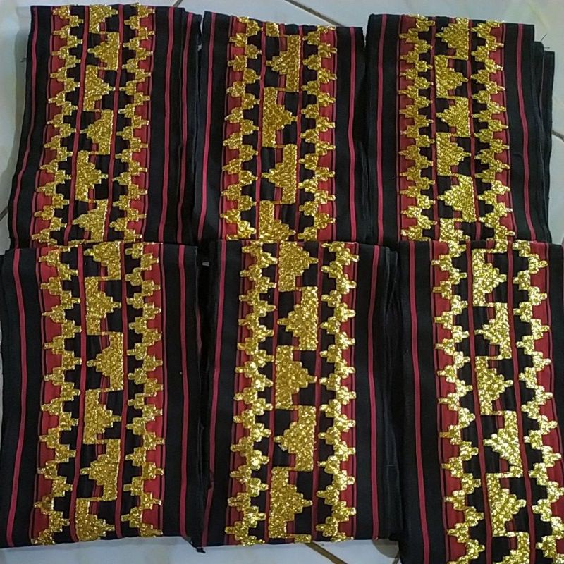 Bisban / Selendang Tapis Lampung Motif Abung Murah-Tajuk ketik hitam