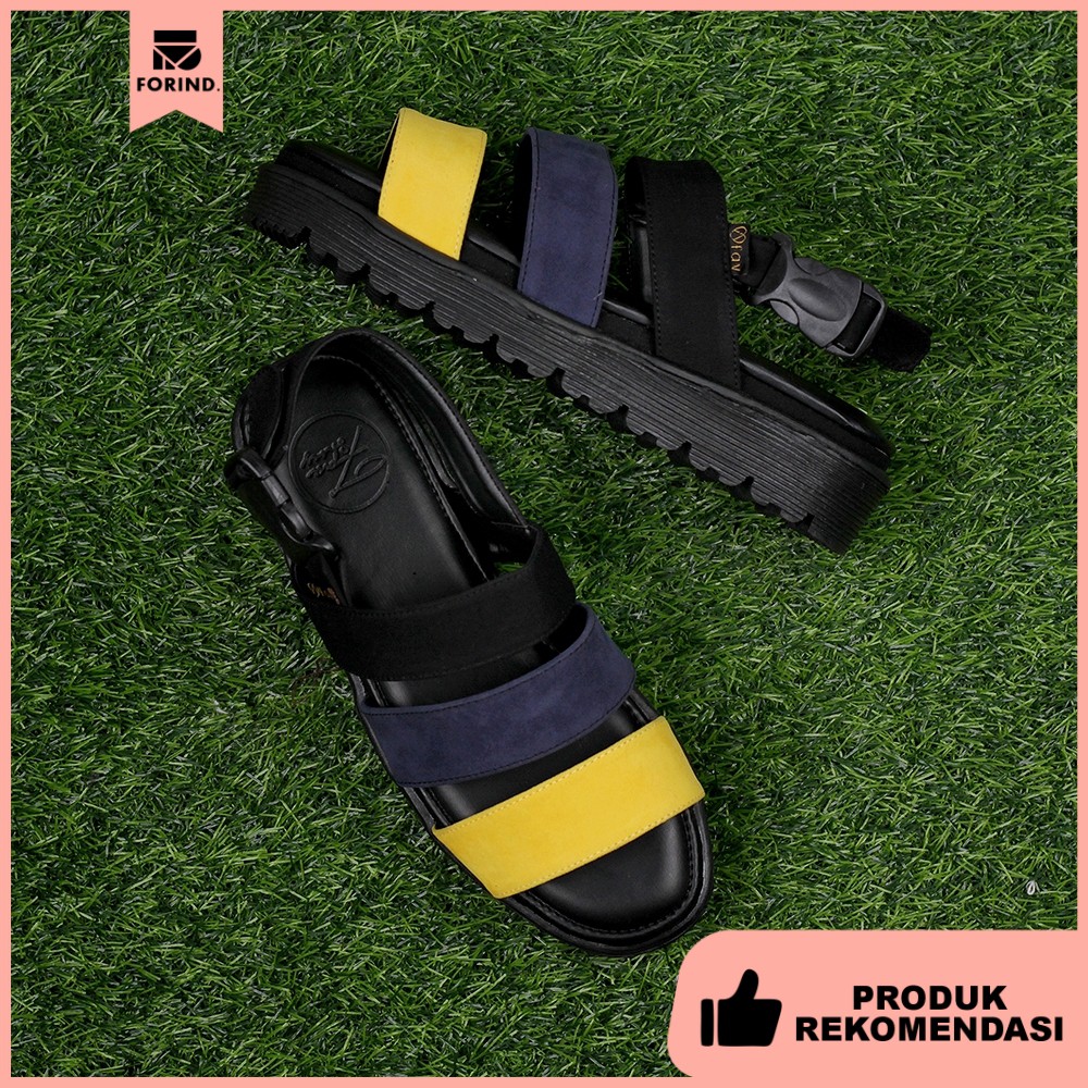 Snazzy Navy | Sandal Slide Platform Simpel Wanita Cewek Women Sandals Footwear | FORIND x Favshoes