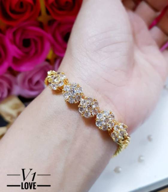 Xuping gelang dan cincin lapis emas 24k 1021j