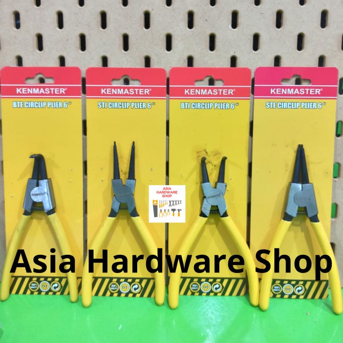 Kenmaster Paket Tang Spi Snap Ring Grip Lurus Bengkok Buka Tutup 6"