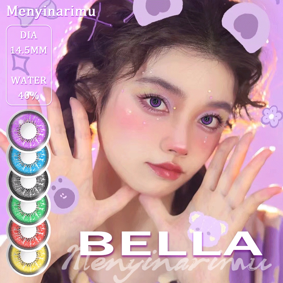 Menyinarimu（COD）Softlens 1Pasang  Purple Red Yellow Big Eye Cosplay Kawaii Lensa Kontak Warna Diameter 14.5MM Fashion NORMAL Softlens anime Naruto Halloween Big Eye 2022 Karakter New Import Premium Yellow softlens Seni Gotik