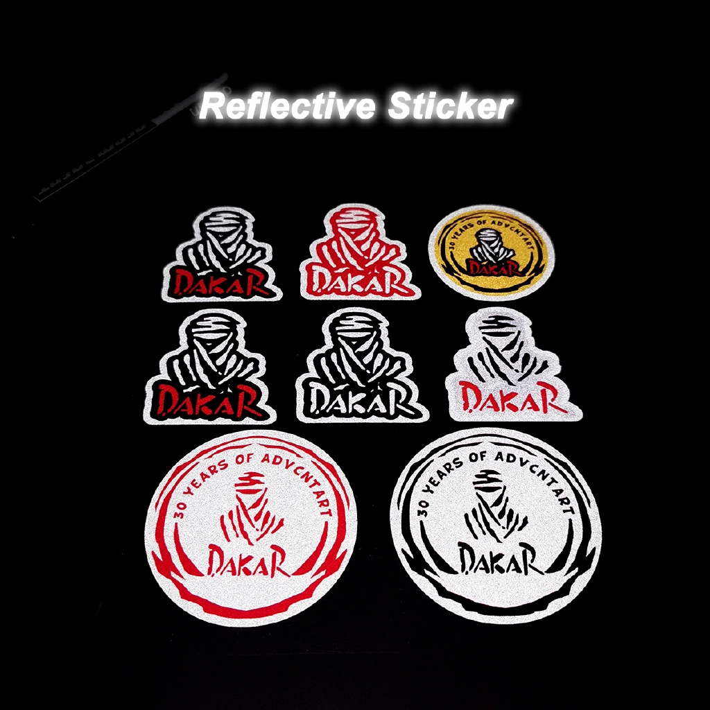 Dakar Stiker Vinyl Reflektif Motif DAKAR Untuk Helm Sepedamobil